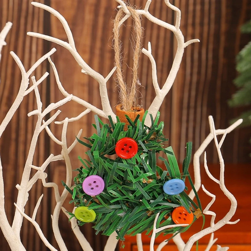 10 шт. красочные пуговицы подвесные украшения для рождественской елки