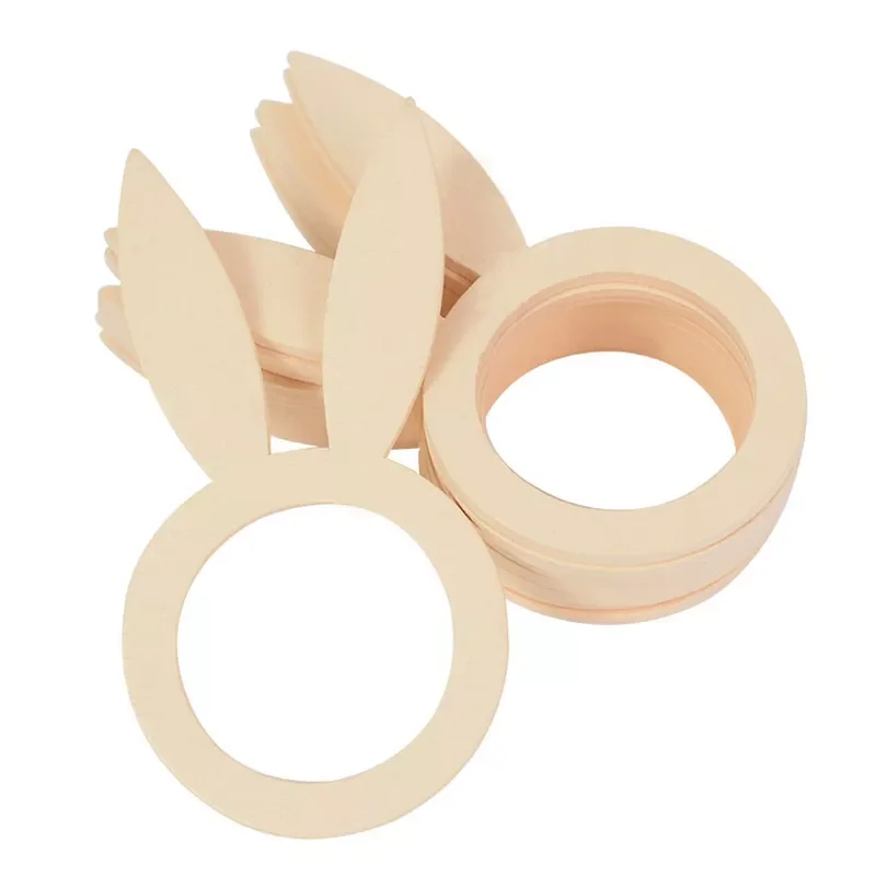 

Bunny Ears Napkin Rings Holder Wooden Happy Easter Home Table Decoration Rustic Wedding Party Hotel Restaurant Supplies