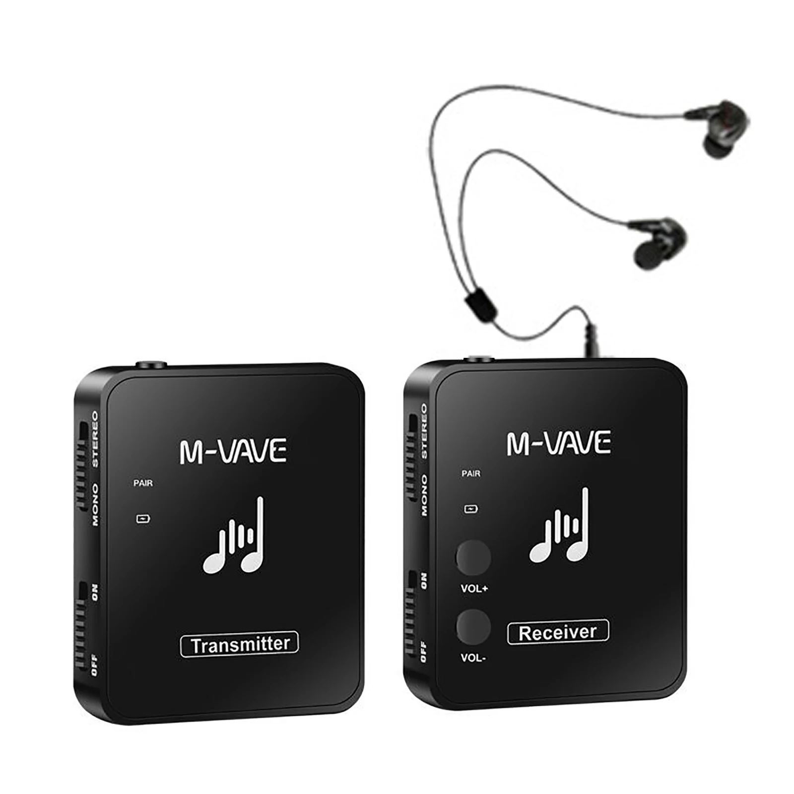 2.4G Wireless Earphone Monitor Rechargeable Transmitter Receiver Support Stereo Mono Recording Function Cuvave M-vave WP-10