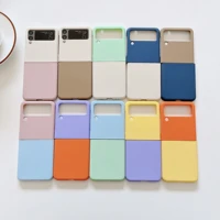 cute color contrast phone cases for samsung galaxy z flip 1 2 3 zflip3 zflip2 zflip1 z flip3 flip2 flip1 plain color hard cover