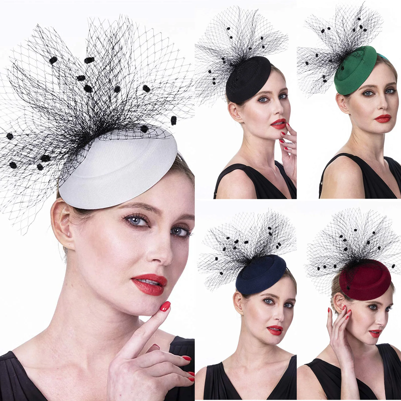 

New Fashion Womens Cocktail Party Hat Womens Pillbox Veil Fascinator Wedding Church Kentucky Derby Dress