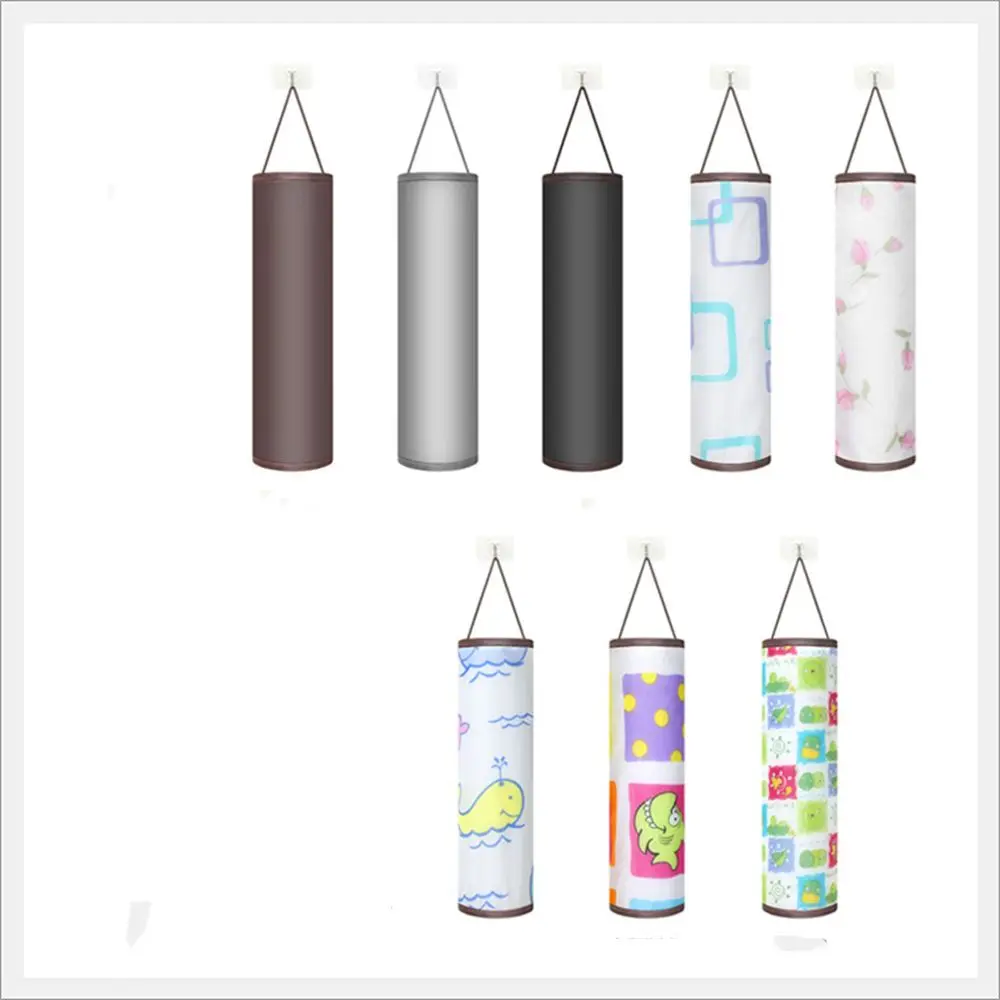 

Plastic Reused Grocery Bag Holder Wall Mount Storage Bags Dispenser Storage Pouch Garbage Bag Home Kitchen Organizer