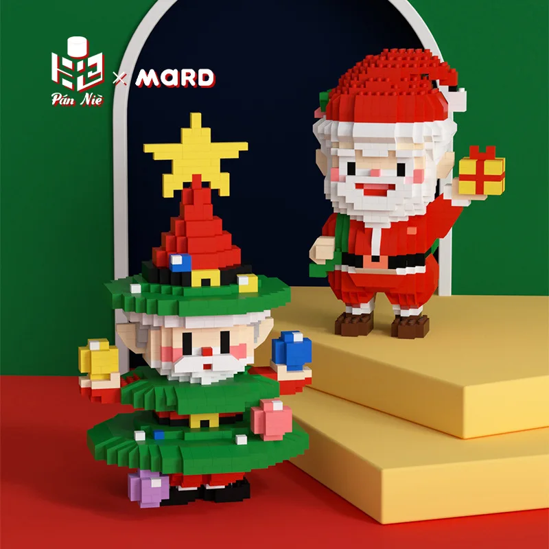 

Christmas Building Blocks Stall Night Market Plastic Puzzle Micro Diamond Small Particle Puzzle Diamond Christmas Series