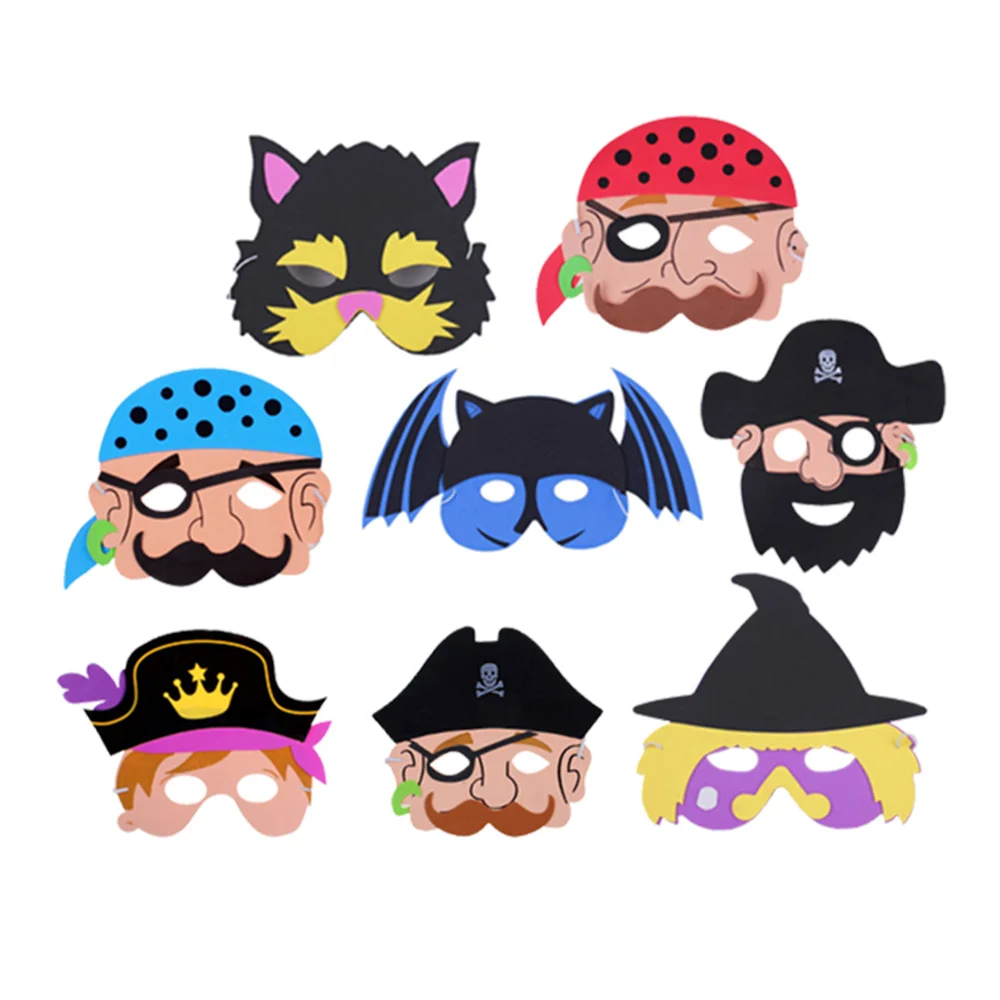 8 шт. страшная маска на Хэллоуин пена животное пират ведьма летучая мышь кошка