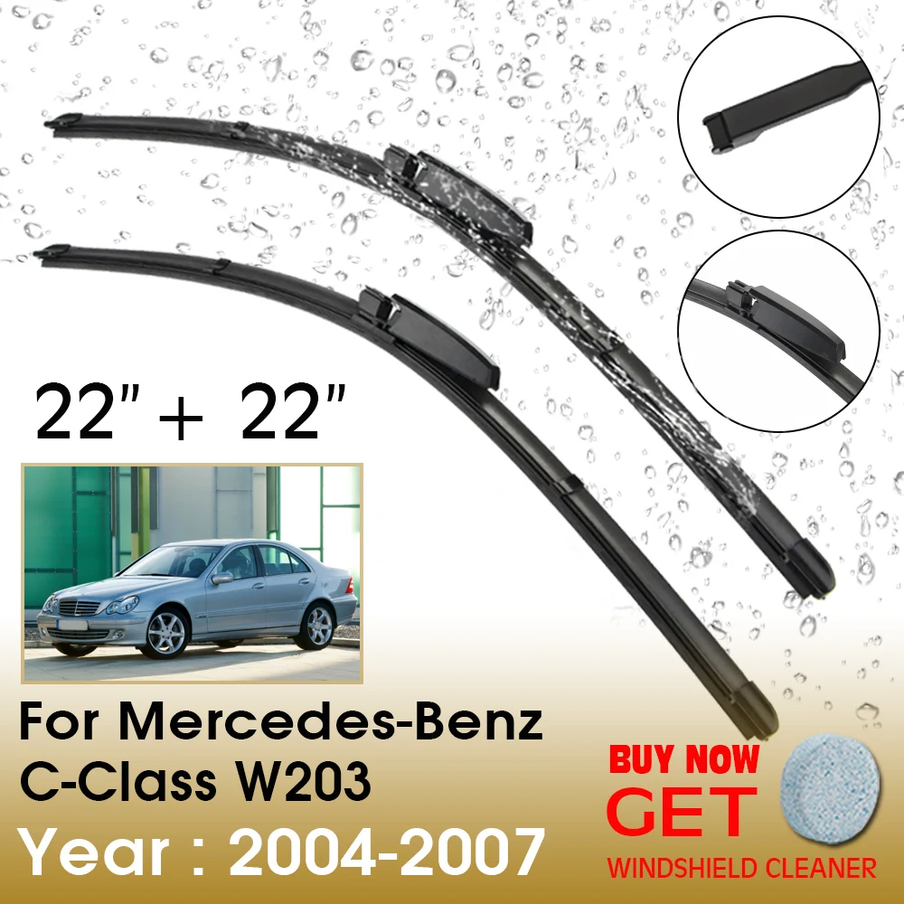 

Car Wiper For Mercedes-Benz C-Class W203 22"+22" 2004-2007 Front Window Washer Windscreen Windshield Wipers Blades Accessories