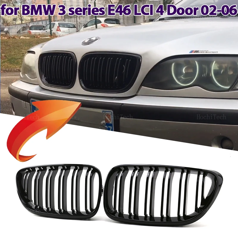 

High Quality Car Front Bumper Kidney Grille For BMW 3 series E46 Sedan Touring Facelift 02-06 Replacement Double Slat Grilles
