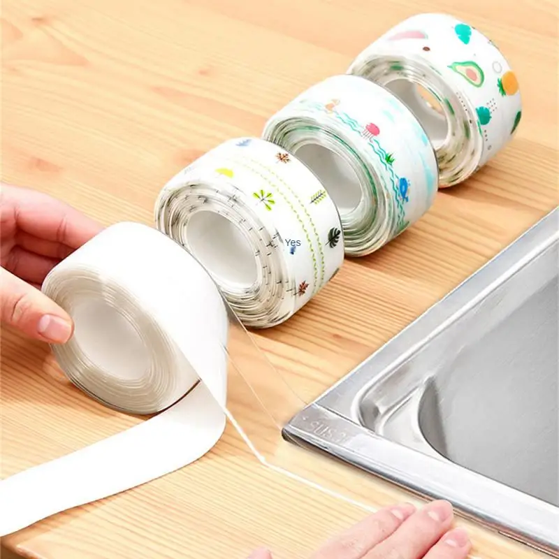 

Waterproof Bathroom Sink Sealing Strip Tape PVC Self Adhesive Mold Proof Wall Stickers For Kitchen Stove Toilet Gap 3.2Mx3.8CM