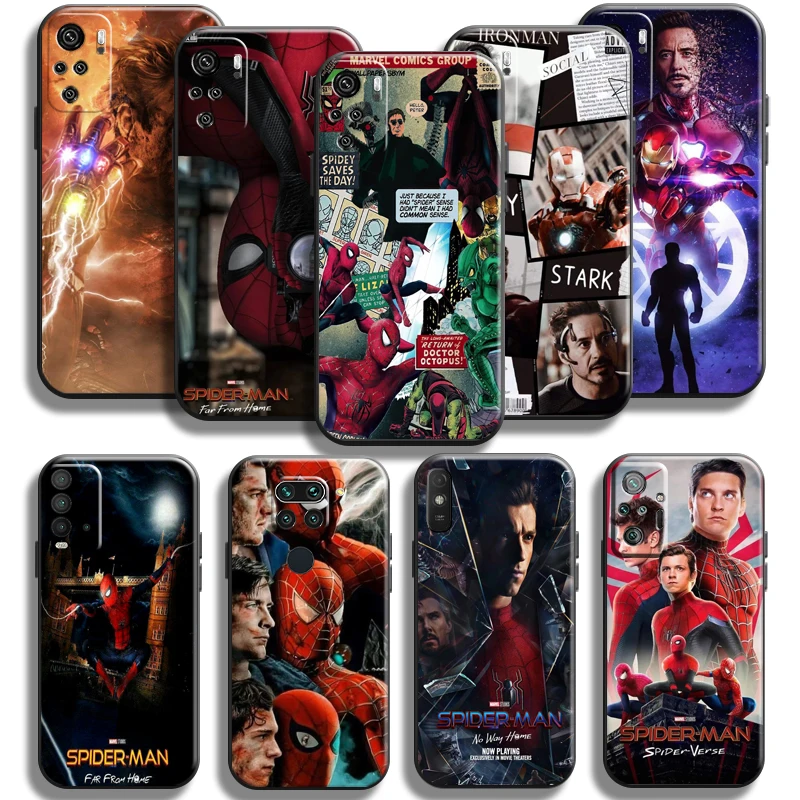 

Avengers Iron Man Spiderman Phone Case For Xiaomi Redmi Note 10 10S 10T 10 9T 9S 9 Pro Max 5G Redmi 10 9 9T 9A 9C Back Carcasa