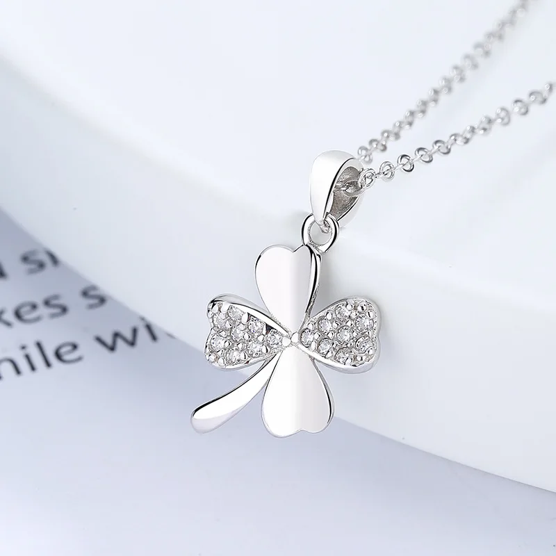 

999 Silver Four-Leaf Clover Necklace Fashion Gift Hot Selling Jewelry For Decoration Festival Gift 2022 New