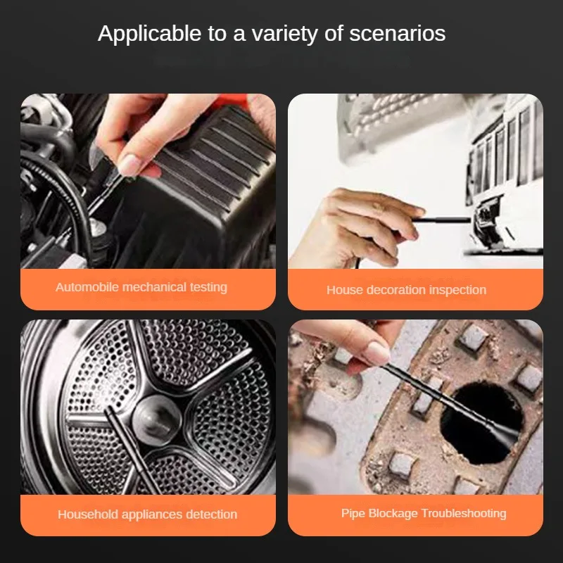 4 3 дюймовый IPS экран 1080P HD промышленный бороскоп 8 мм Автомобильный трубопровод