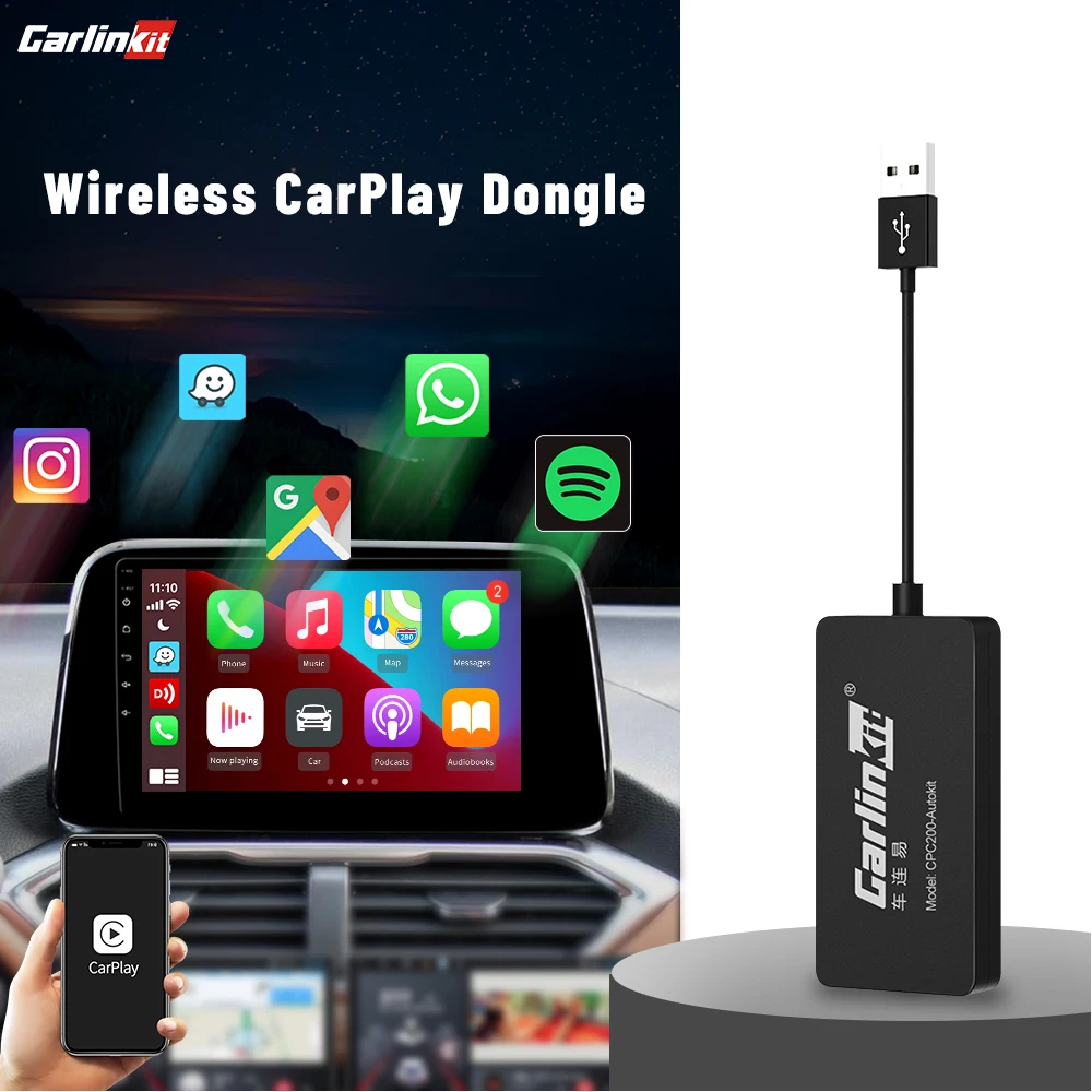 CarlinKit Wireless Apple CarPlay Dongle & Wired Android Auto Adapter Ai Box iPhone For Modify Android Car Radio Map Music Siri