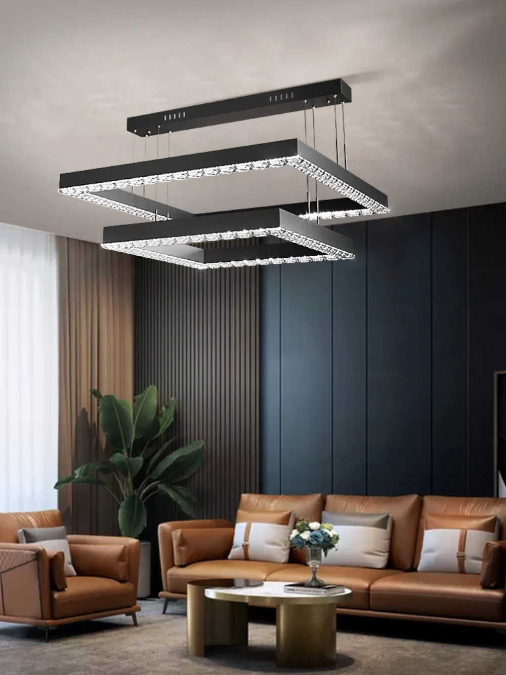 New Simple Dining Room Crystal Chandelier Modern LED Living Room Bedroom Light Luxury Chandelier Kitchen Island Hanging Lamp