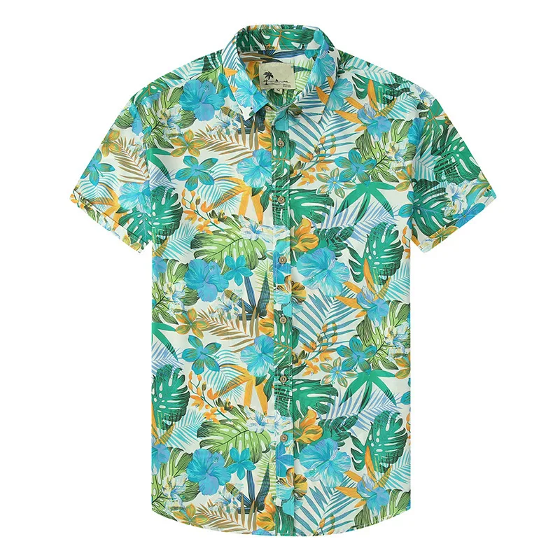 Men's Shirts Hawaii Shirt Short-Sleeve Aloha Casual Beach Creative Graffiti Streetwear