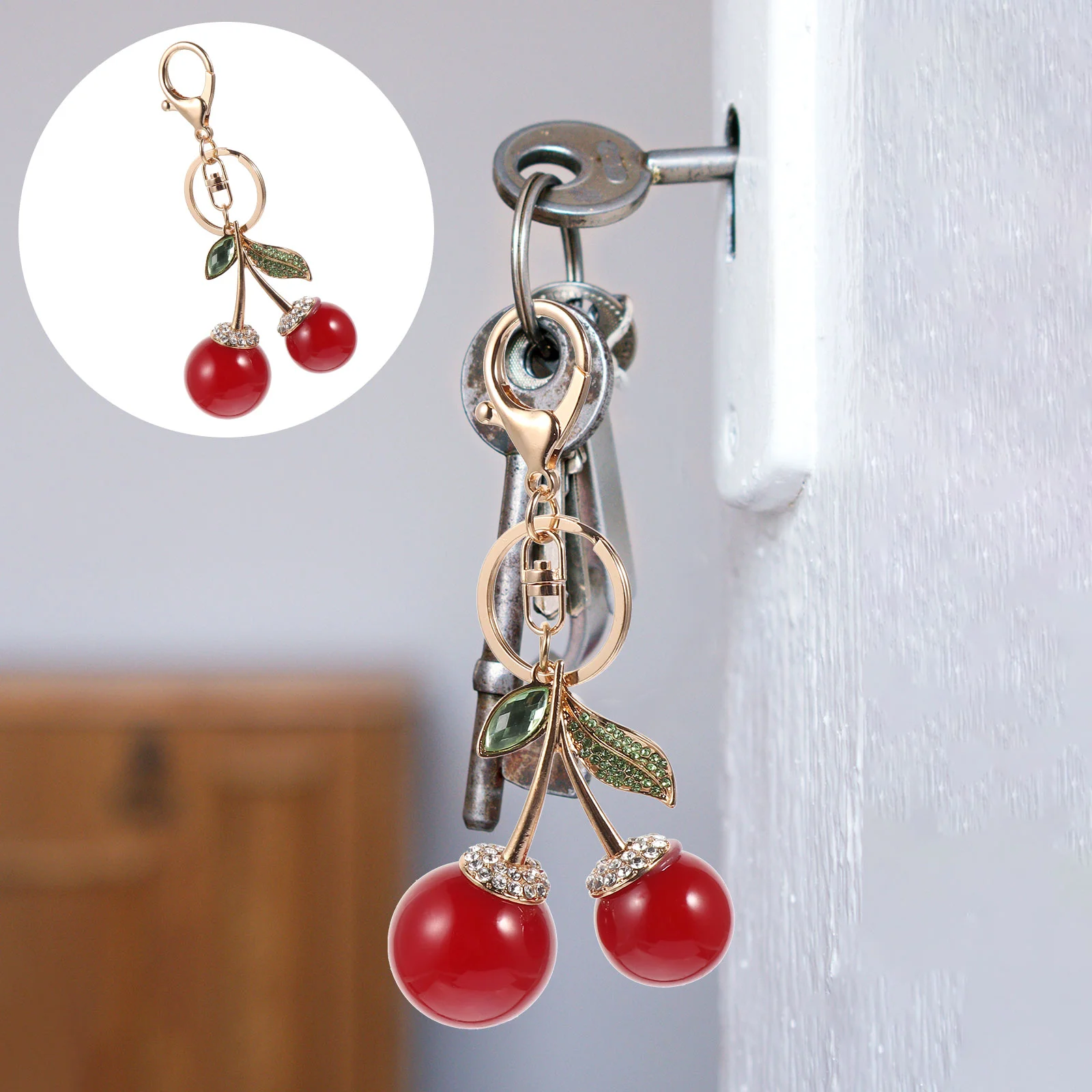 

Keychain Keychainsfor Pendant Key Cutecharm Chain Car Decorative Keyring Purse Backpacks Fruit Adorable Ornament Christmas Pearl