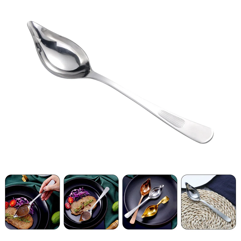 

Hotel Dinning Table Portable Stainless Spoon Stainless Steel Sauce Ladle Stainless Gravy Ladle for Dinning Table Daily Seasoning