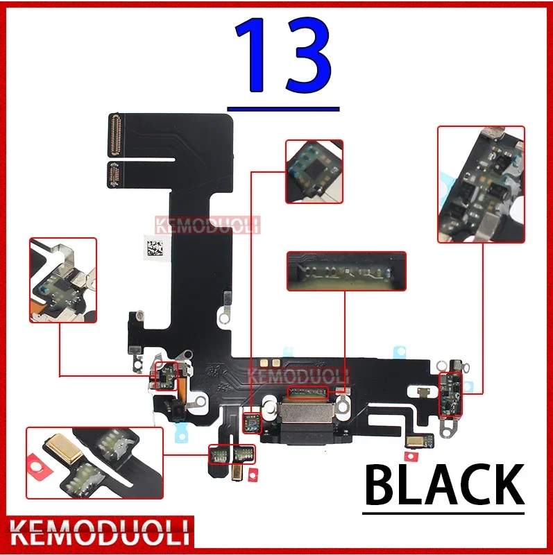 Зарядное устройство с USB-портом, док-разъем, микрофонный кабель для IPhone 13 14 Pro Max Plus 13P 13PM 14 P 14PM, док-станция для зарядки, гибкий модуль (art.: 3920ca09bc80c) - 3920ca09bc80c