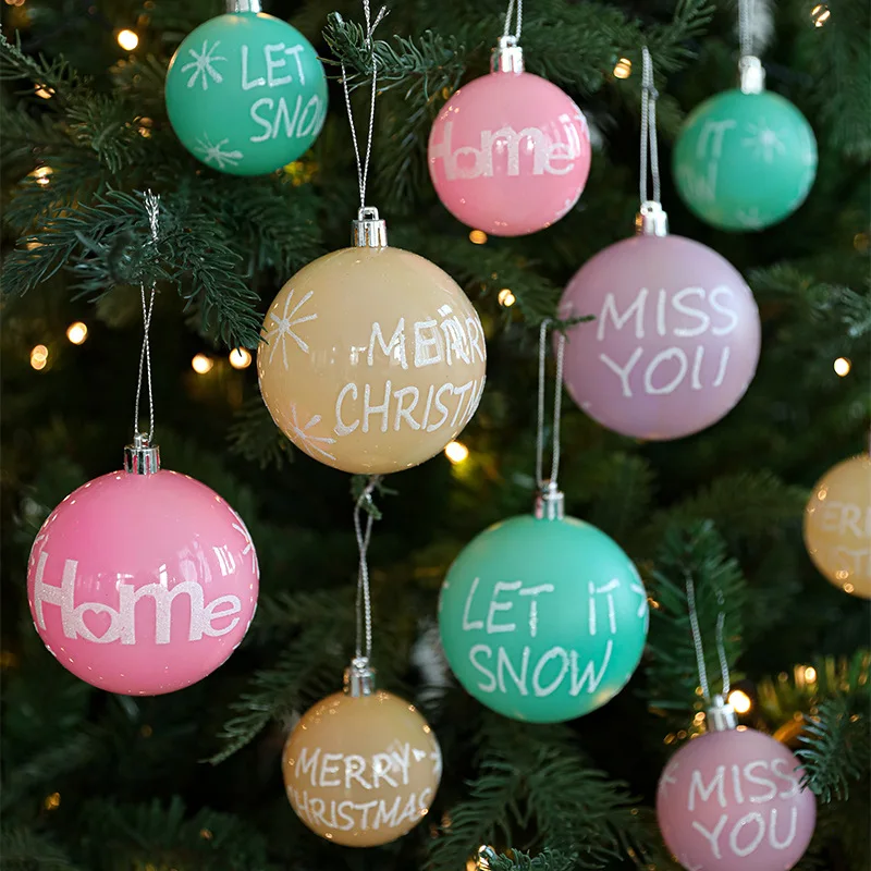6 шт. см красочный пластиковый рождественский шар подвеска в виде рождественской