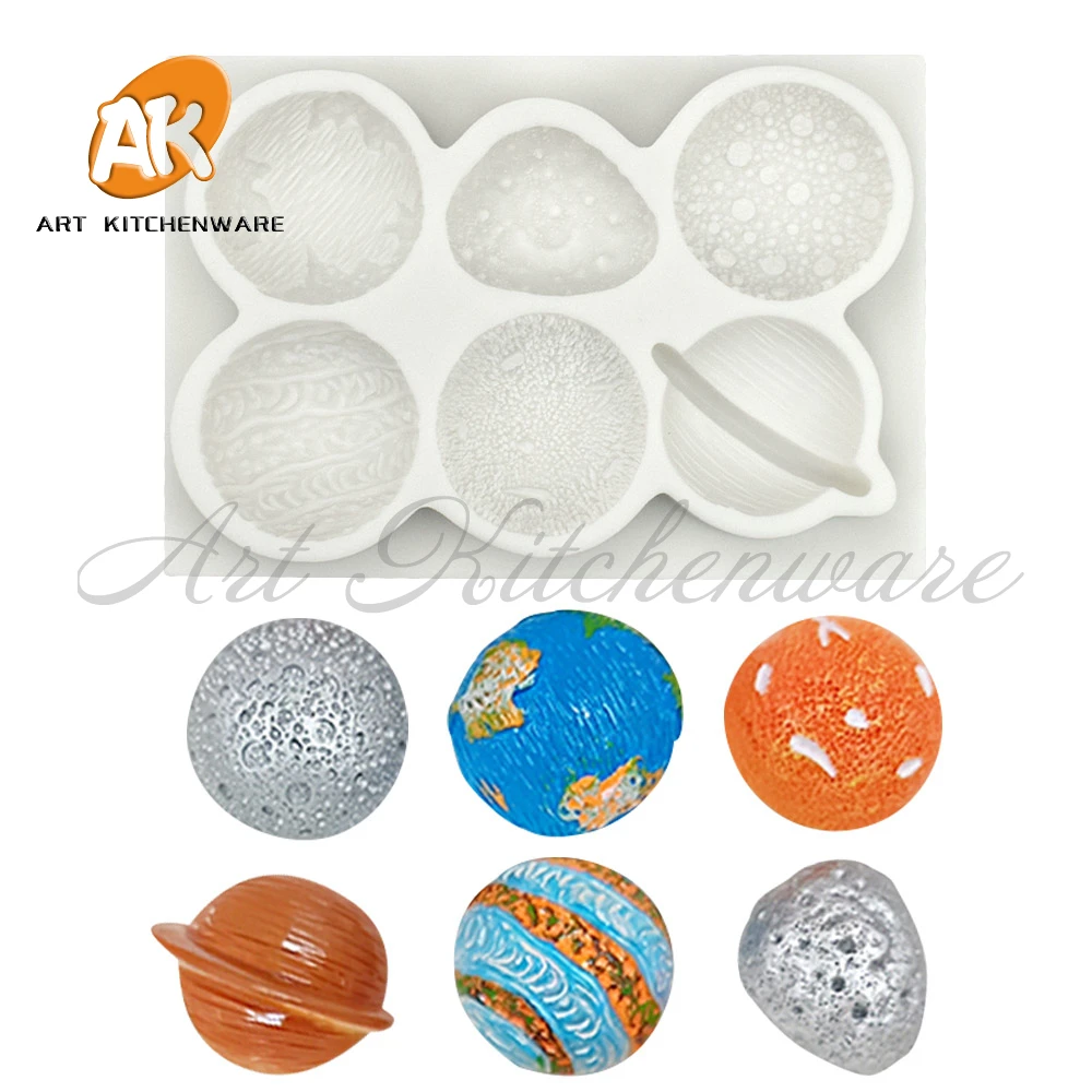 

Planet and Stars Silicone Mold Fondant Cake Decoration Mold Hand Made Decorating 3D Chocolate Mold
