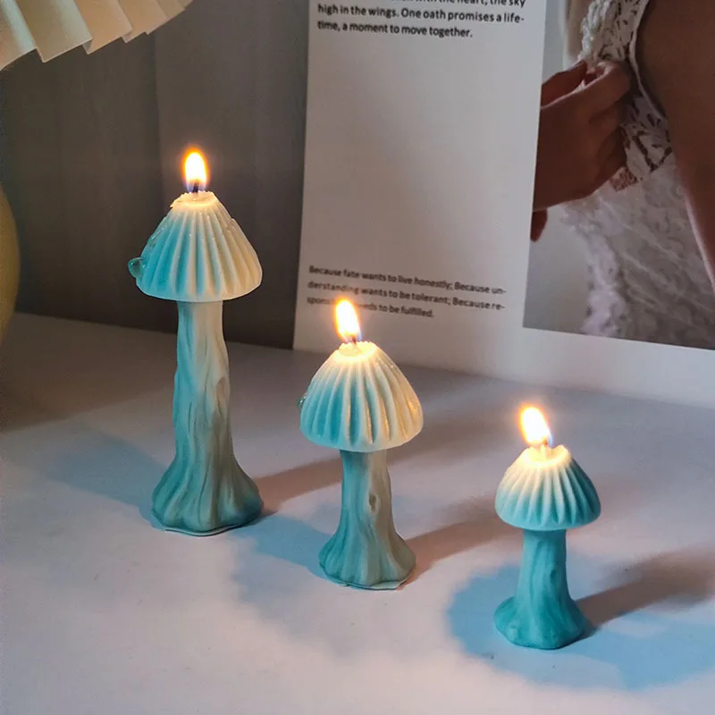 

3d Large, Medium and Small Mushroom Candle Molds Handmade DIY Aromatherapy Silicone Mold Candle Making Plaster Art Ornaments