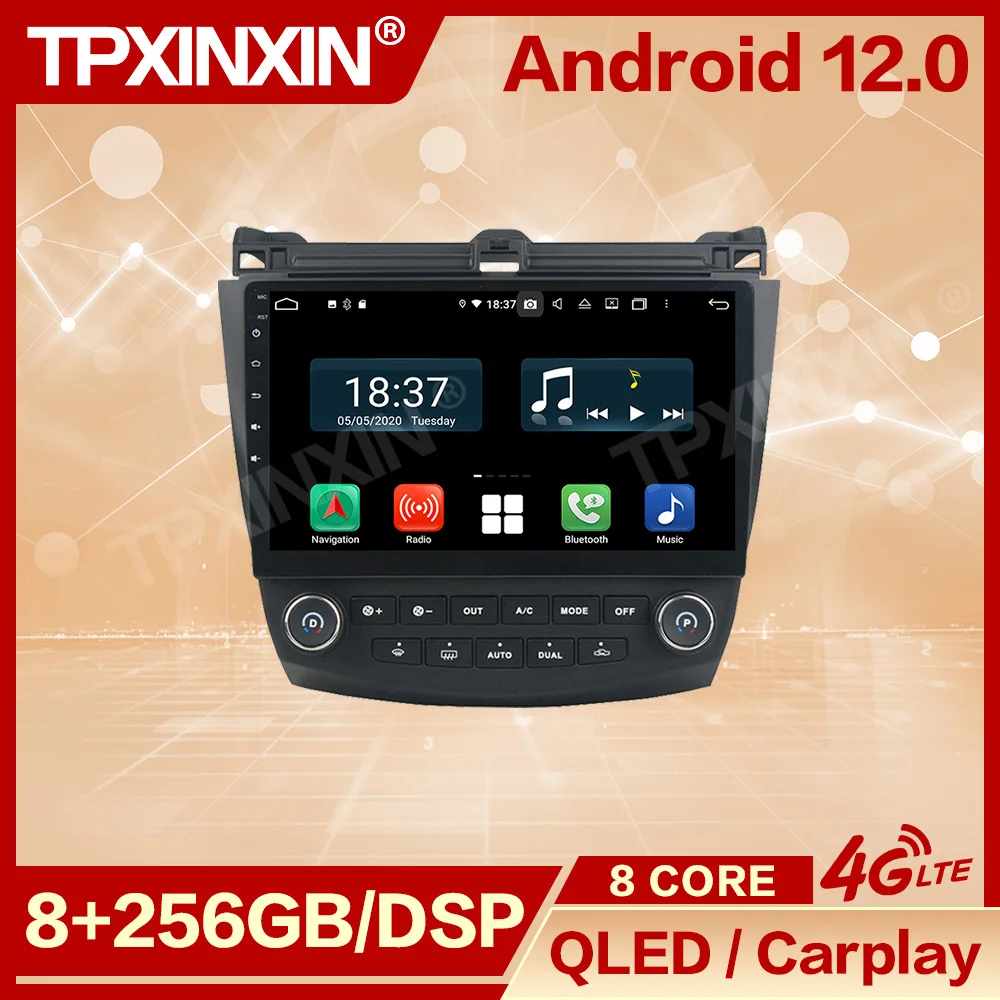 

2 DIN Android 12 GPS Navi Radio Coche With Bluetooth Carplay For Honda Accord 7TH-GE Automotive Multimedia Autostereo Head Unit