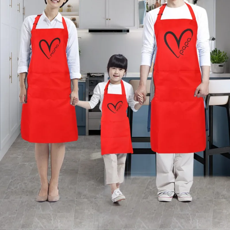 

Kitchen Apron Family Cleaning Sleeveless Apron Parent-child Dinner Anti-dirty Apron Cooking Accessories