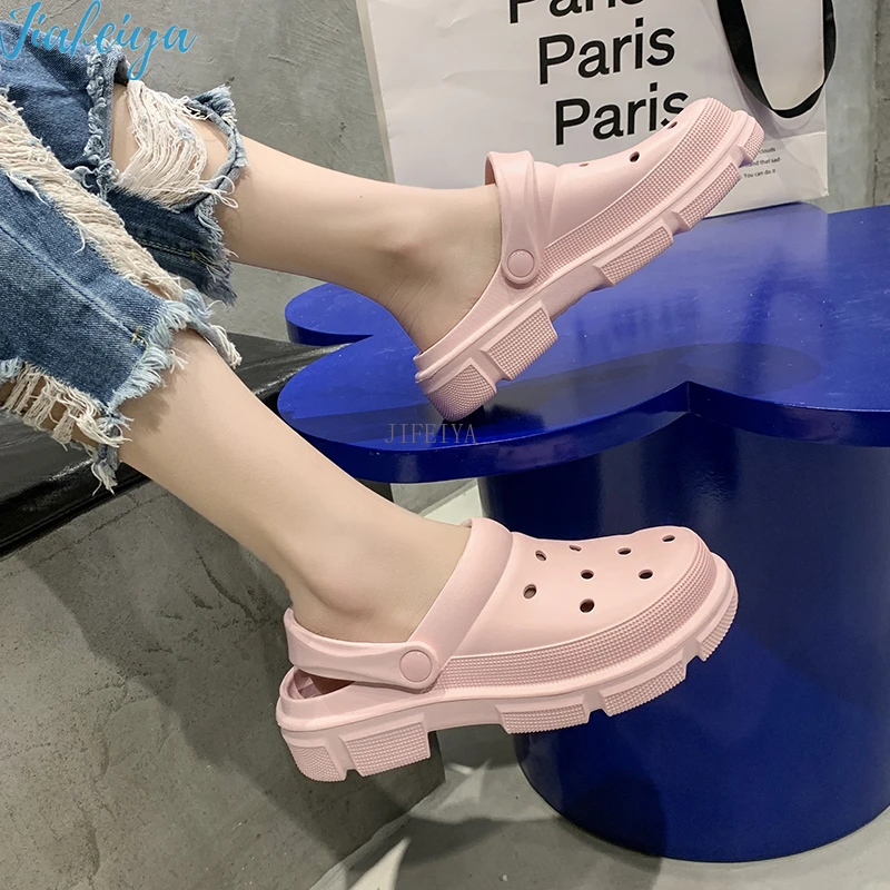 

Cut-out Platform Sandals Women Men Fashion Beach Slides Soft EVA Lovers Indoor Batrhoom Slipper Ladies Home Floor Shoes Casual