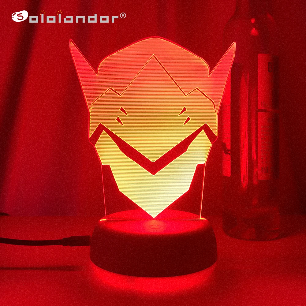 

Overwatches OW Game Figure Shimada Genji 3D Lamps Led RGB Night Lights Birthday Gift Friend Gaming Bed Room Table Colorful Decor