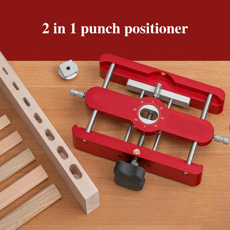 

Punch Locator 2 in 1 Hole Doweling Carpentry Locator Precision Mortising Jig and Loose Tenon Joinery Fastener Woodworking Tools