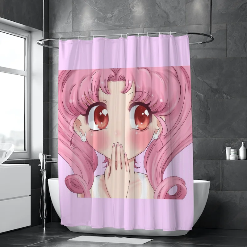 Chibiusa Водонепроницаемая Занавеска Для Душа Ванной Комнаты Непрозрачная Тканевая