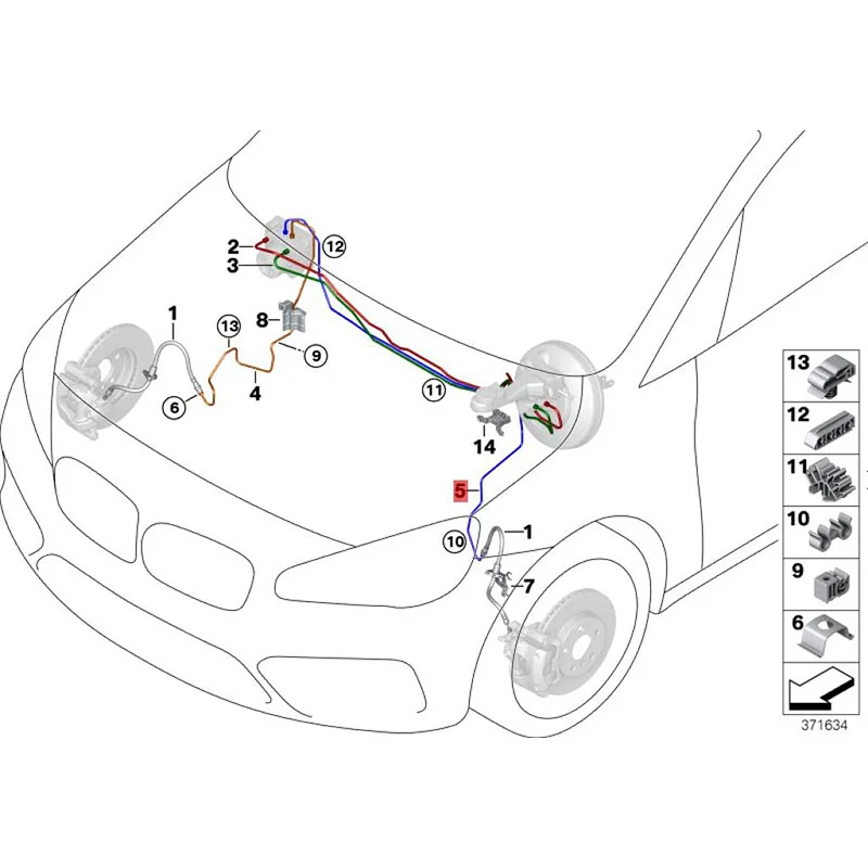 

X1 2018-2020b mwx1 f48 18i b32 трубопровод DSC гидравлический шланг для масляной трубы