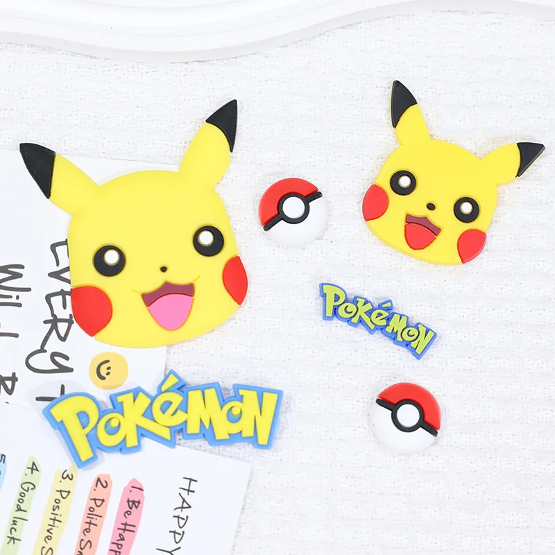 

Pokemon Cute Pikachu Rubber Sticker Mobile Phone Case Accessories Letter Soft Glue Refrigerator Sticker Decoration Kawaii Figure
