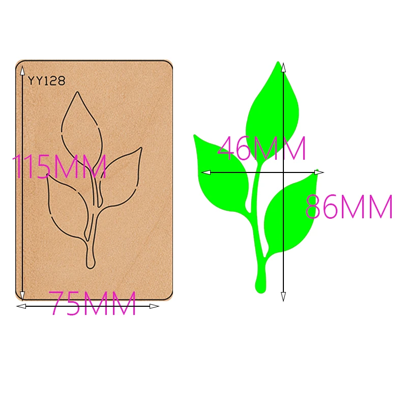 

Wooden die-cutting clipboard technology knife die, leaf knife die YY128 is compatible with most manual die cutting