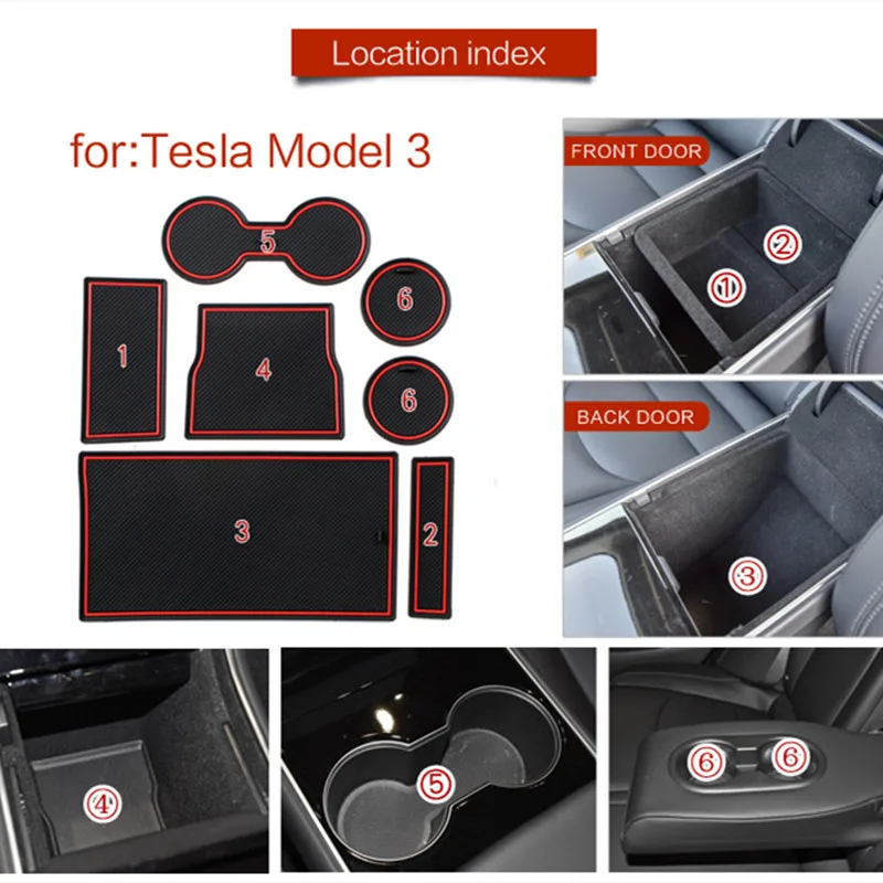 

Автомобильные аксессуары для Tesla MODEL 3, коврик для двери, Противоскользящий коврик