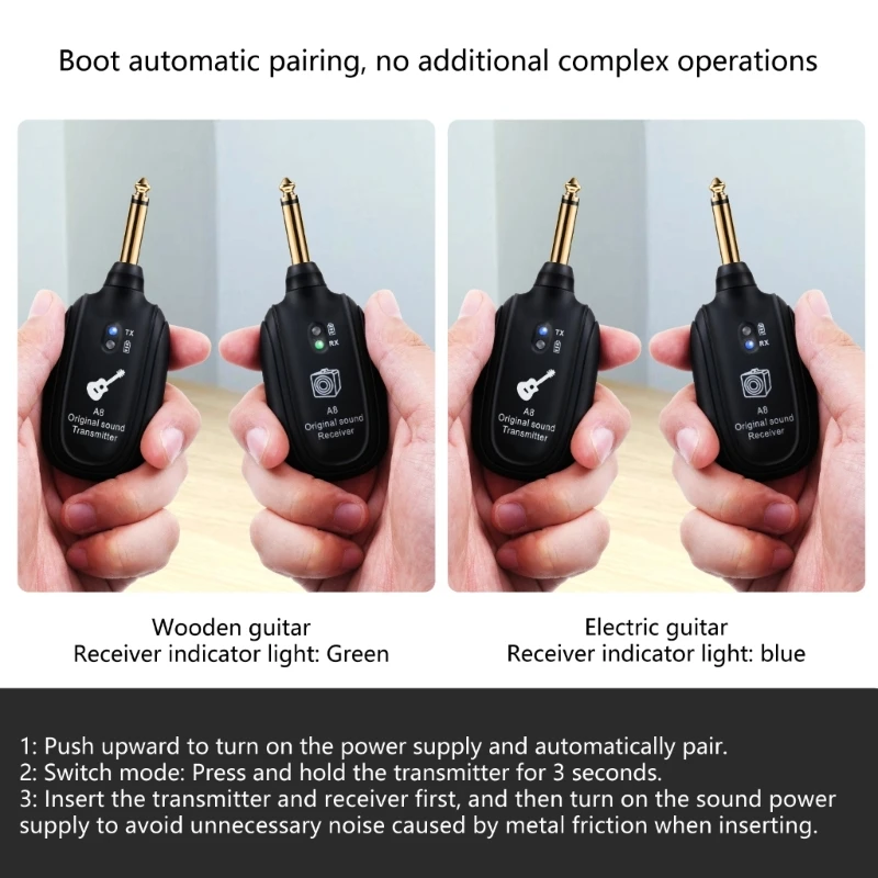 Беспроводные гитарные системы Гитарный бас-передатчик Приемник Аккумуляторная
