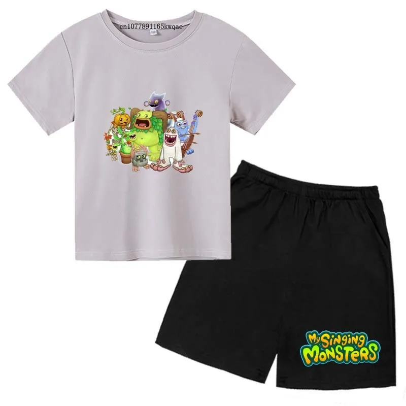 Мой Поющий монстр детские летние повседневные футболки и брюки костюмы для