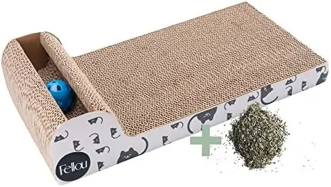 

riijk Rascador para Gatos con Hierba Gatera - Juguete para Gatos con Bola de Campana - Antideslizante