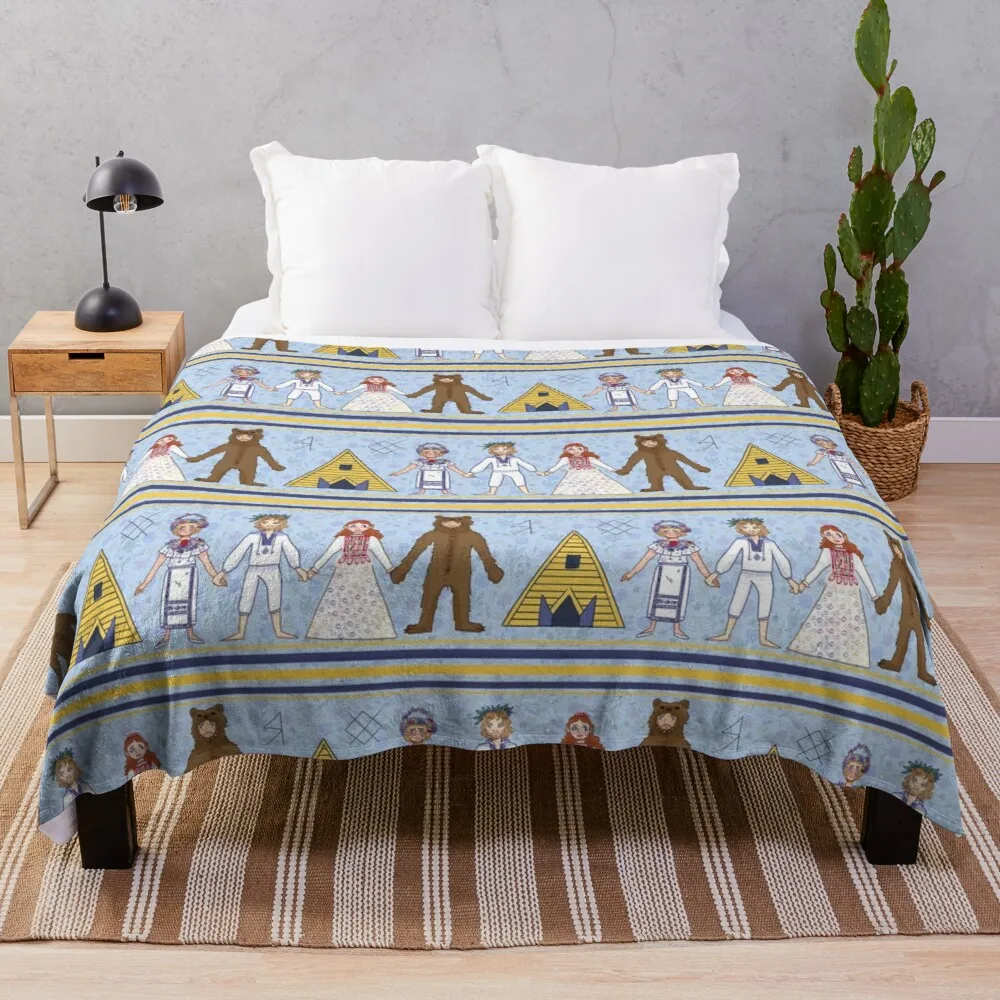 

Midsommar Pattern #2 Throw Blanket Thin Blankets