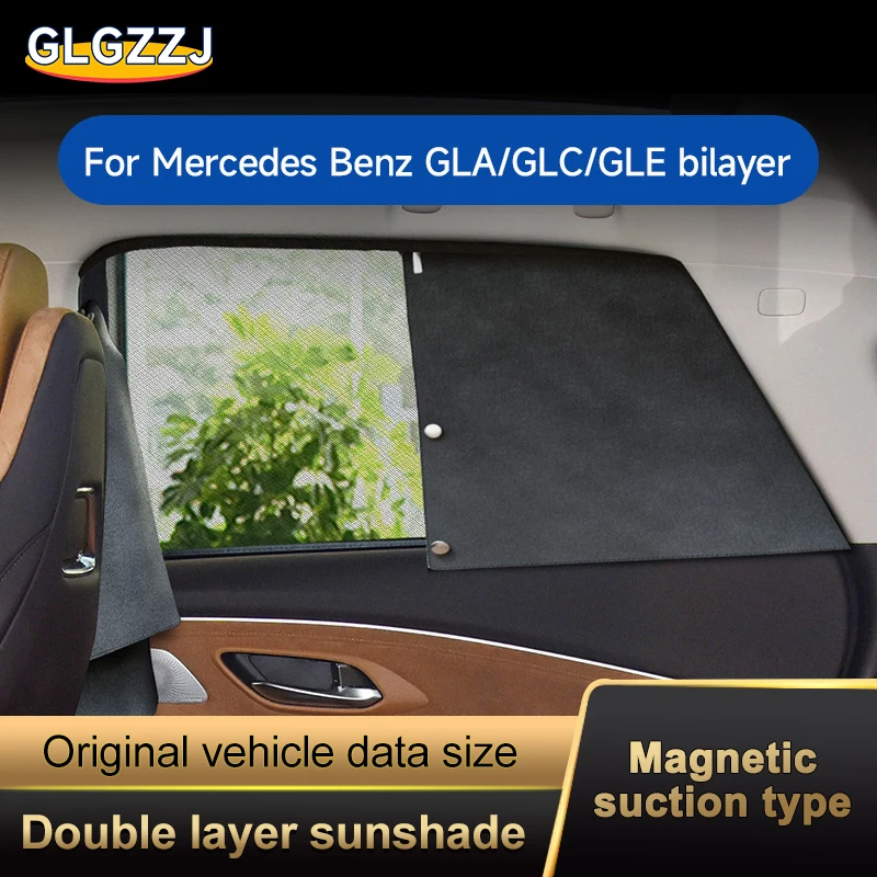 

[Индивидуальная занавеска] автомобильные полноразмерные шторы для BENZ GLA GLC GLE 16-18 GLE 2019-Защита от солнца с оленем бархатная двухслойная Солнцезащитная шторка