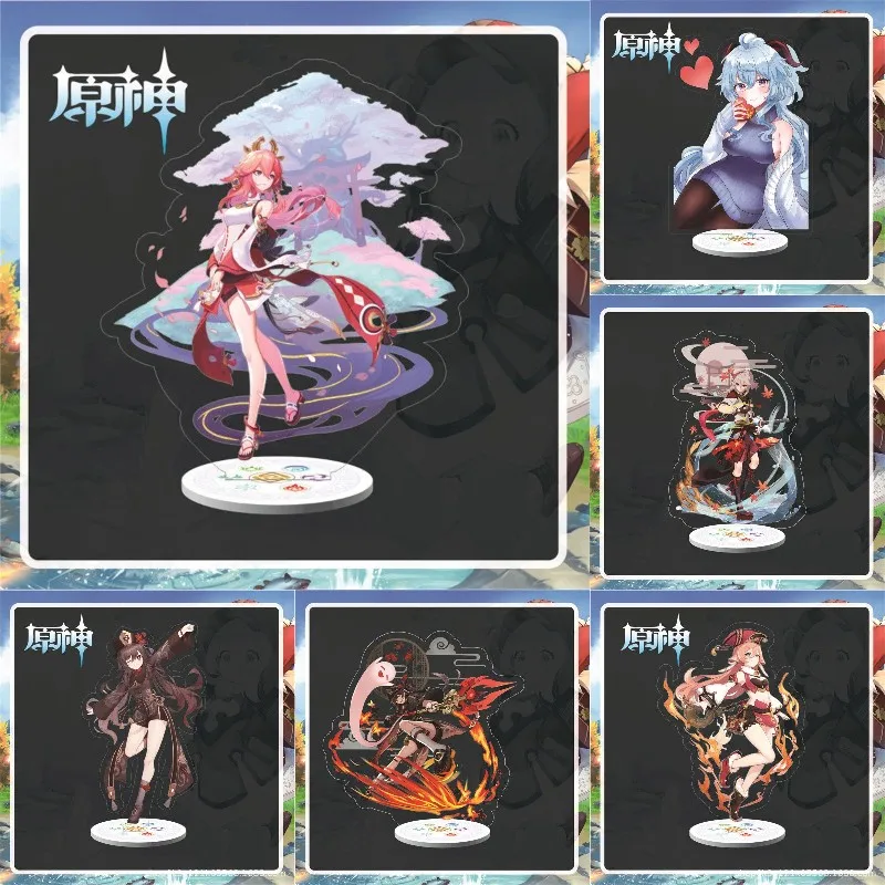 

Anime Genshin Impact Yae Miko Cosplay Acrylic Action Game Figure Kaedehara Kazuha Hutao Stand Model Plate Desk Decor Fans Gift
