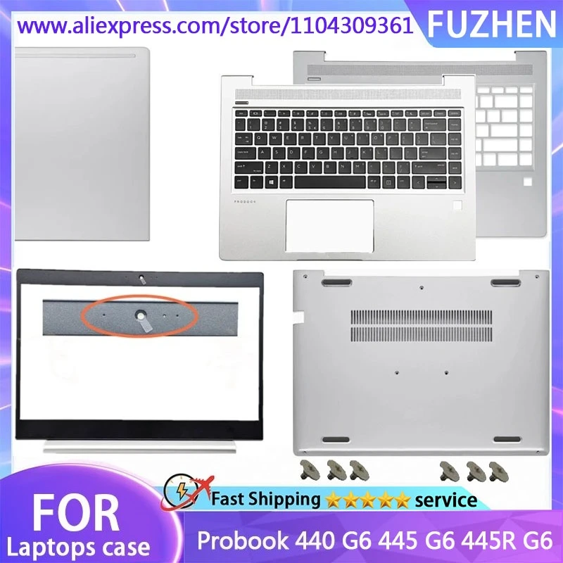 Фото Новинка для ноутбука Probook 440 G6 445 G6 445R G6, задняя крышка ЖК-дисплея/передняя рамка/подставка для рук, клавиатура/нижняя крышка/верхняя крышка, серебристая №1