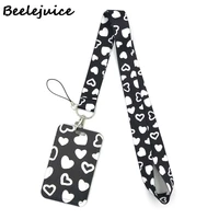 black love heart lanyard neck strap art anime fashion lanyards bus id name work card holder accessories decorations kids gifts
