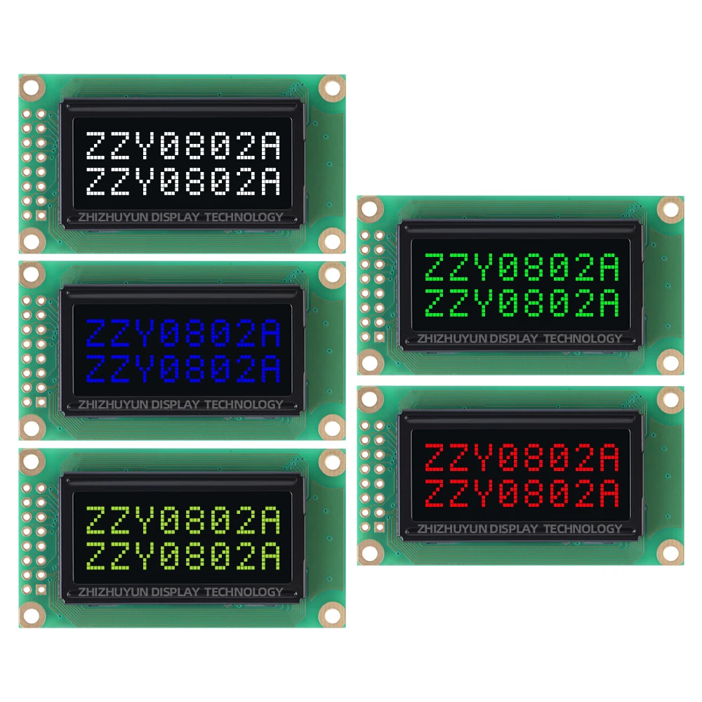 Черный фон с зелеными буквами OLED-экран 08*2 символьный ЖК-модуль дисплей LCM экран