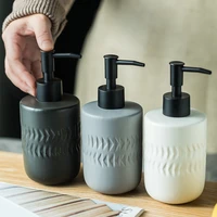 250ml ceramic soap dispenser bathroom accessories geometric relief hand sanitizer bottles home decoration