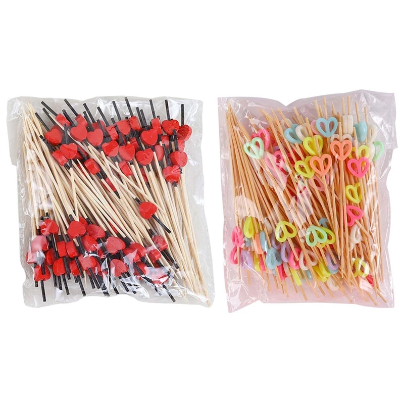 

100 шт., Коктейльные Палочки для салата, в форме сердца