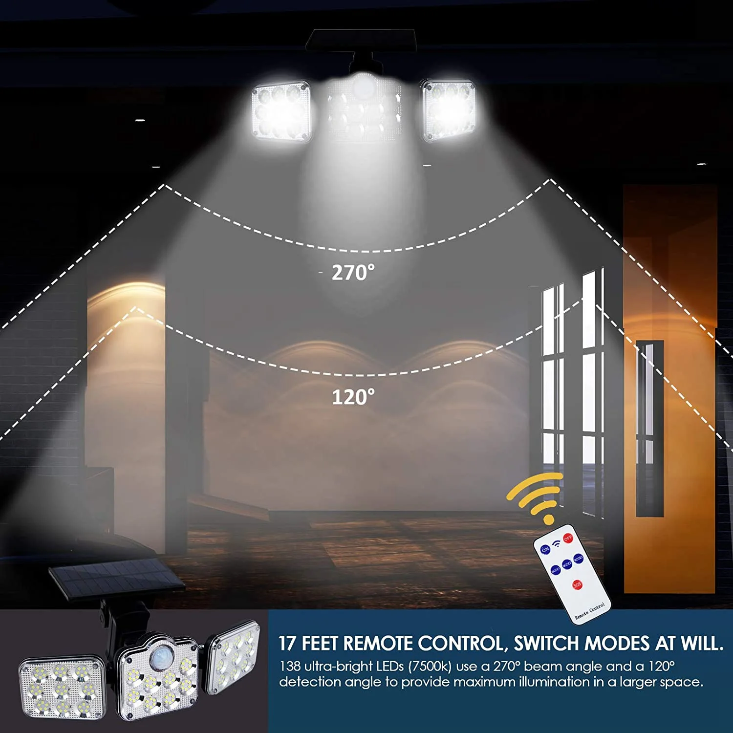 2 упаковки солнечных фонарей уличный солнечный настенный светильник с датчиком