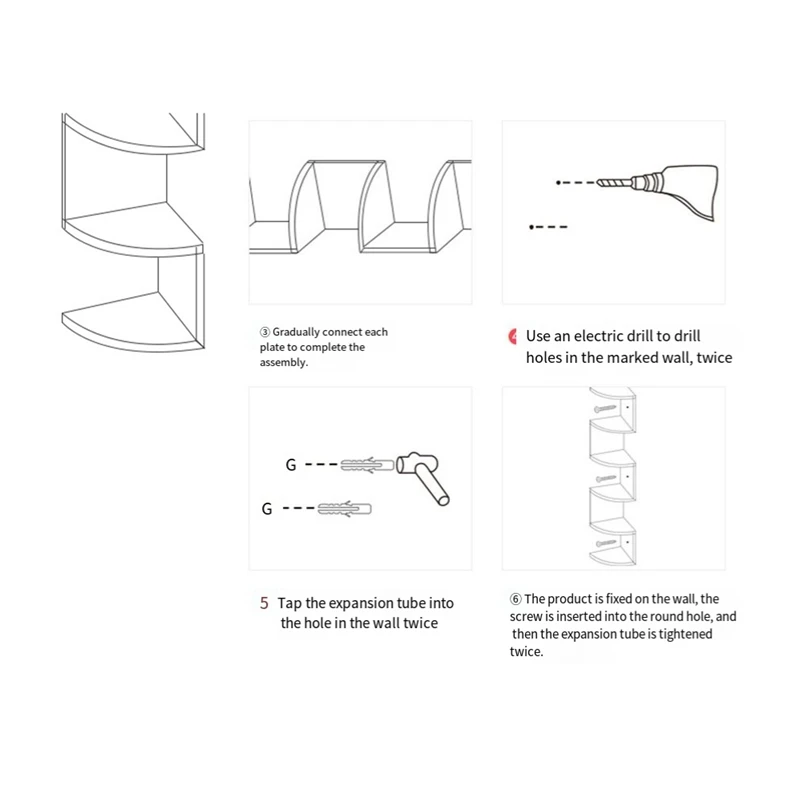 5-этажная угловая полка плавающая настенная книжная семейная кухня для хранения