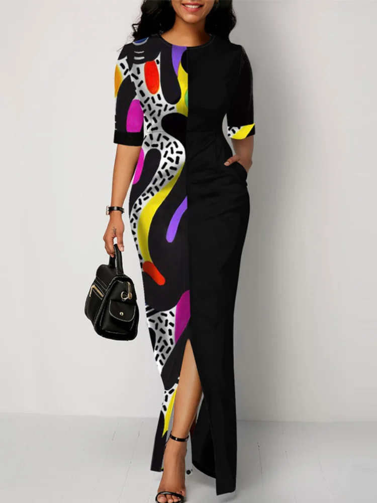 Африканская мода Дашики с принтом лоскутное платье Женская одежда карманами