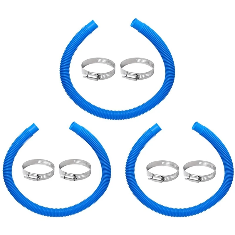 

Pool Hose For Swimming Pool Pump For Intex 607, 637 And 32 Mm Filter Pumps For Above Ground Pools With 6 Hose Clamps