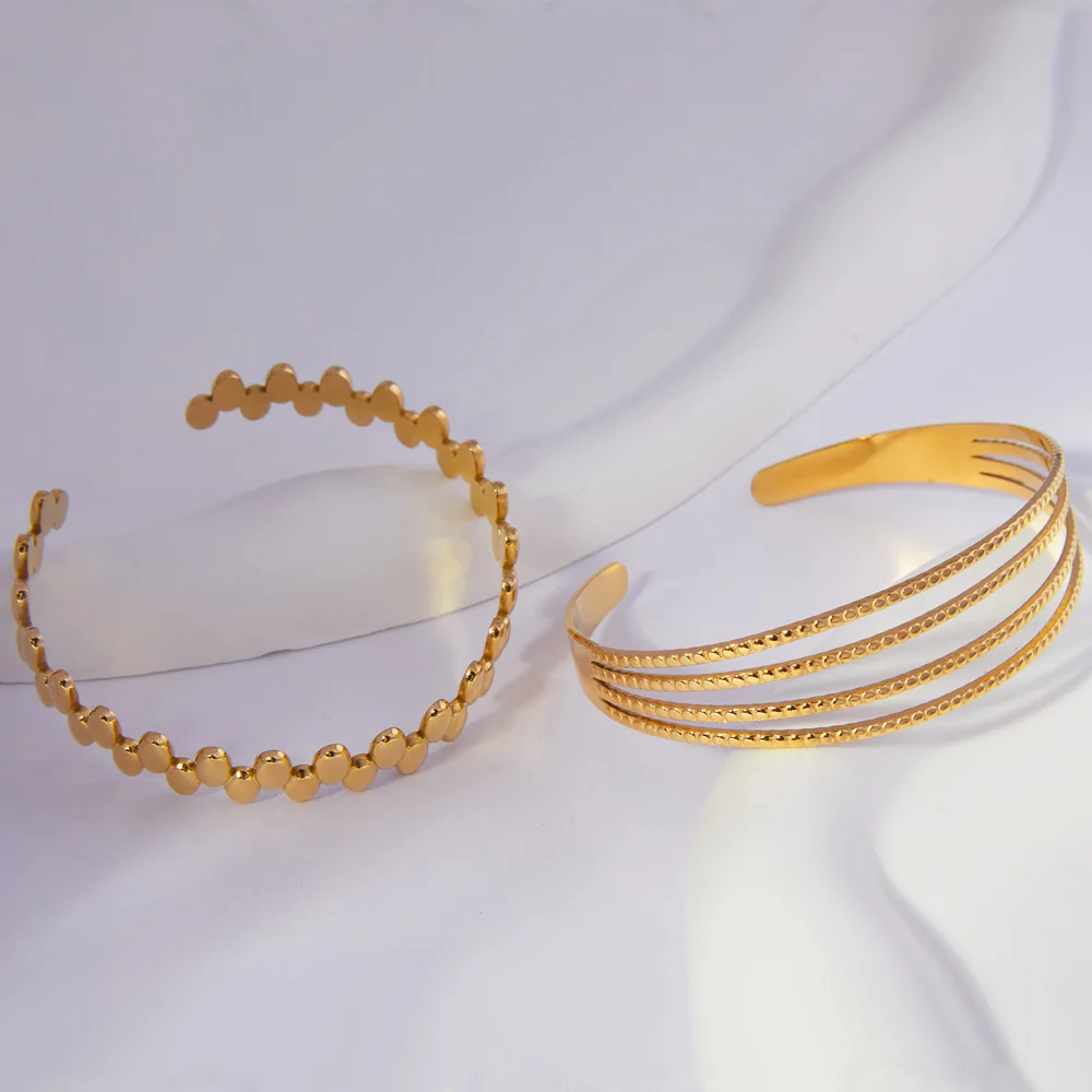 Liora браслеты из нержавеющей стали 316L для женщин модные браслеты-манжеты золотого