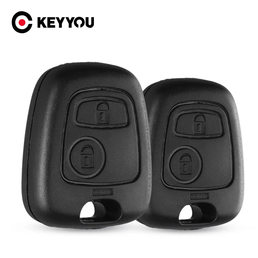 

KEYYOU 10X 2 Buttons Remote Control Car Key Shell For Peugeot 206 Fob Case Cover Uncut Blade No Blade Free Shipping
